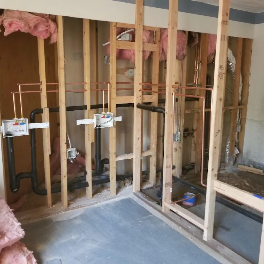 Copper pipe rough-in and plumbing installation in Owings Mills
